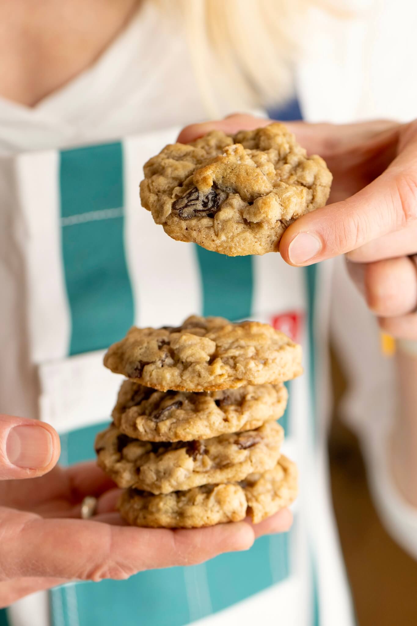 Tender, chewy, and perfectly spiced, these easy-to-make cookies are just like the ones Grandma used to make and the aroma while baking is heavenly. A delicious way to get your oats!