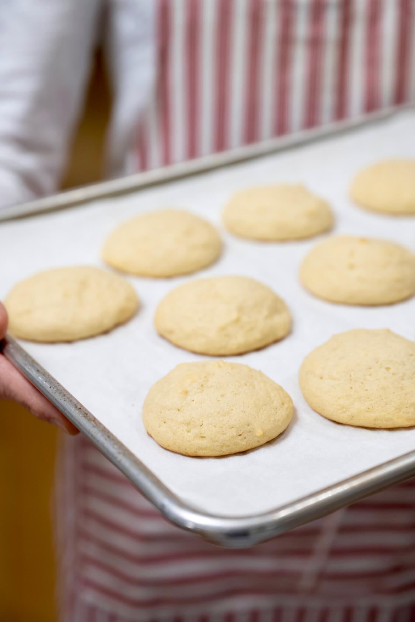 These tender, cake-like cookies are topped with an irresistible glaze and look beautiful on a cookie platter.