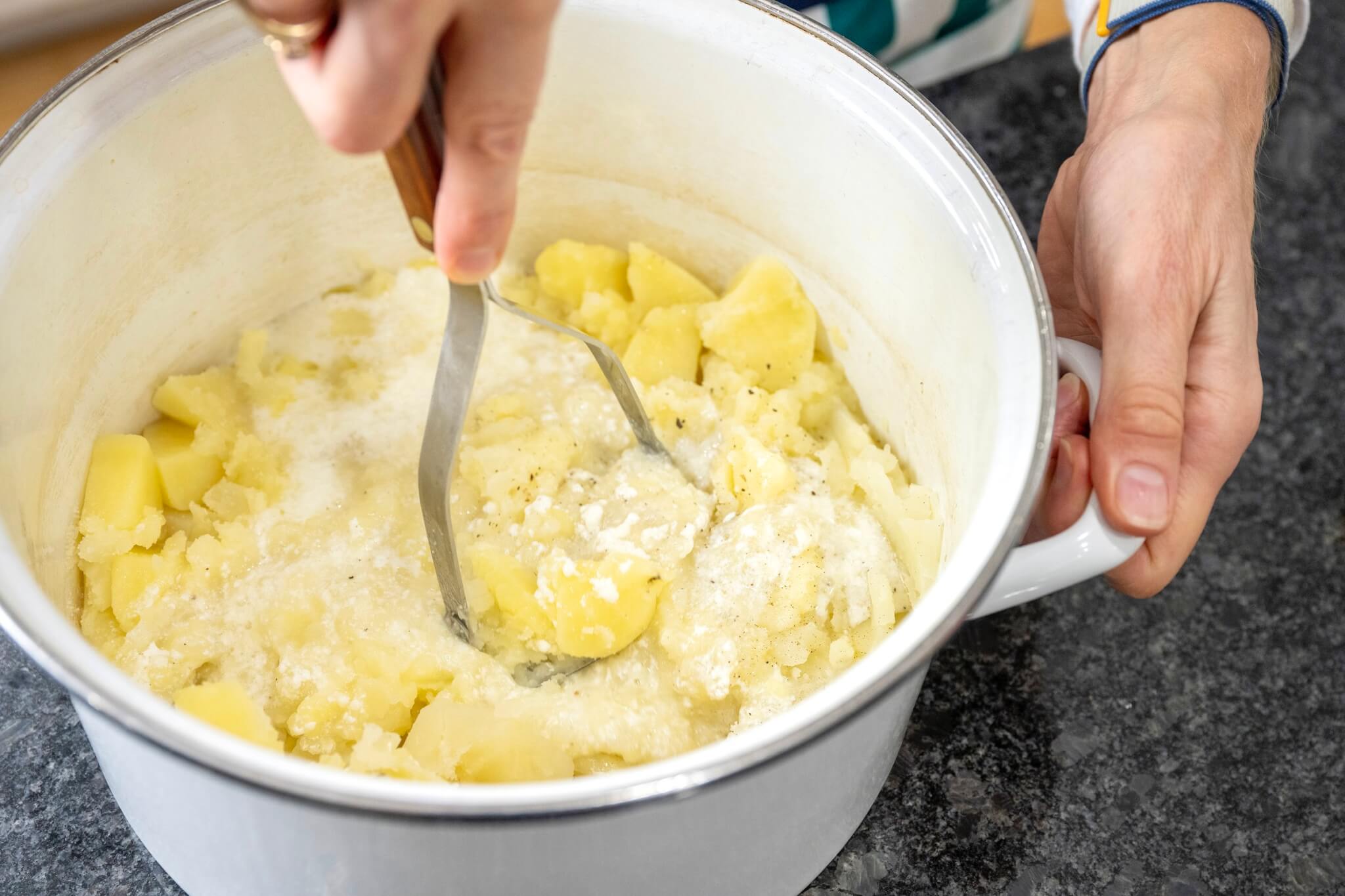 Classically light, fluffy, creamy, and buttery, this recipe is everything good mashed potatoes should be--and so simple.