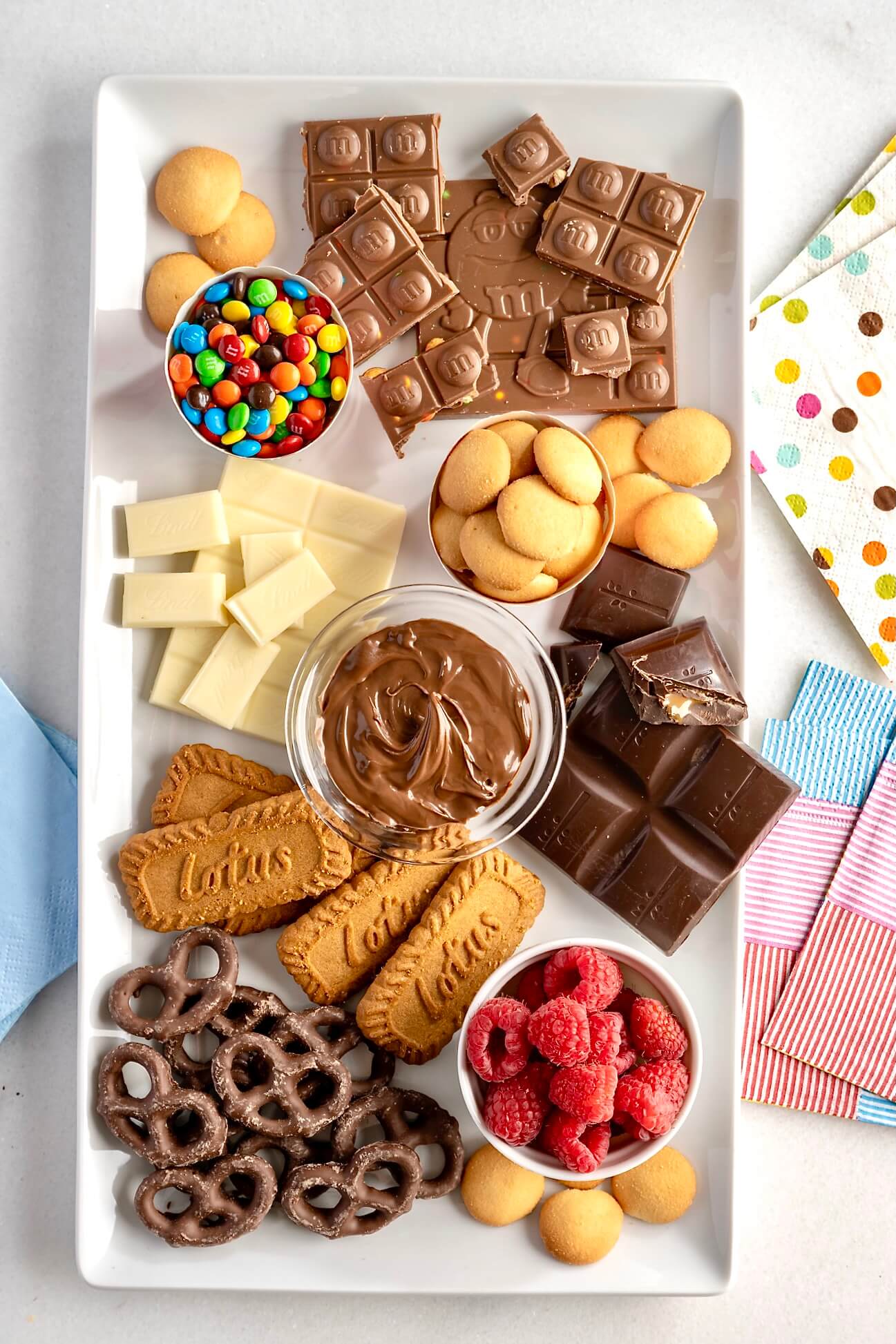 An interactive way to sample a variety of chocolate and see what you like best, a tasting board offers a festively easy dessert for holidays, birthday parties, bridal showers--even a special night for two!