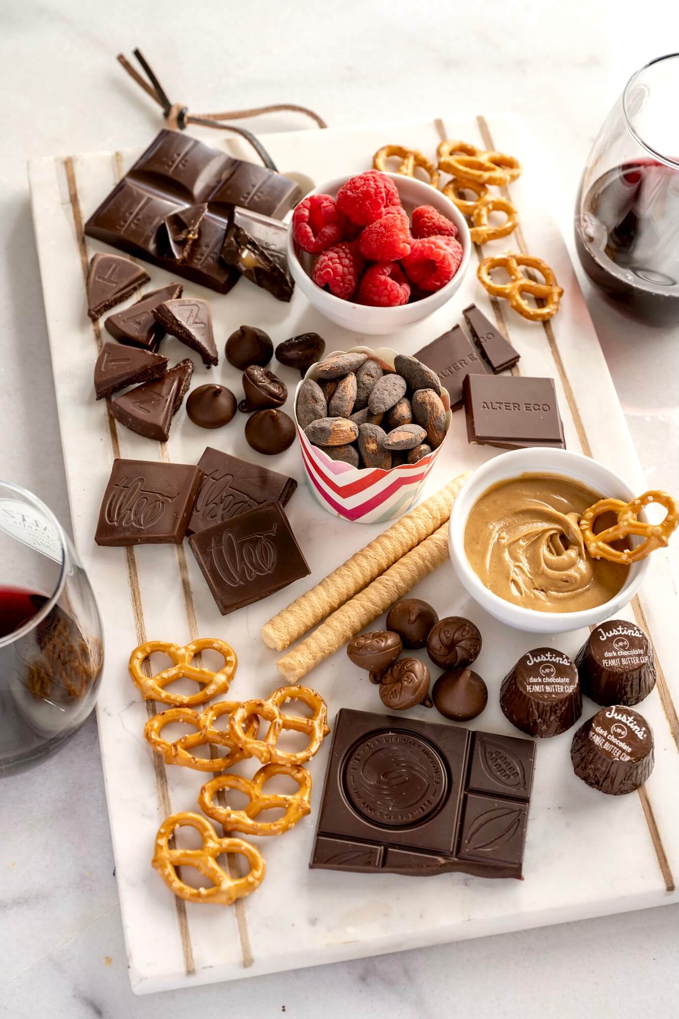 An interactive way to sample a variety of chocolate and see what you like best, a tasting board offers a festively easy dessert for holidays, birthday parties, bridal showers--even a special night for two!