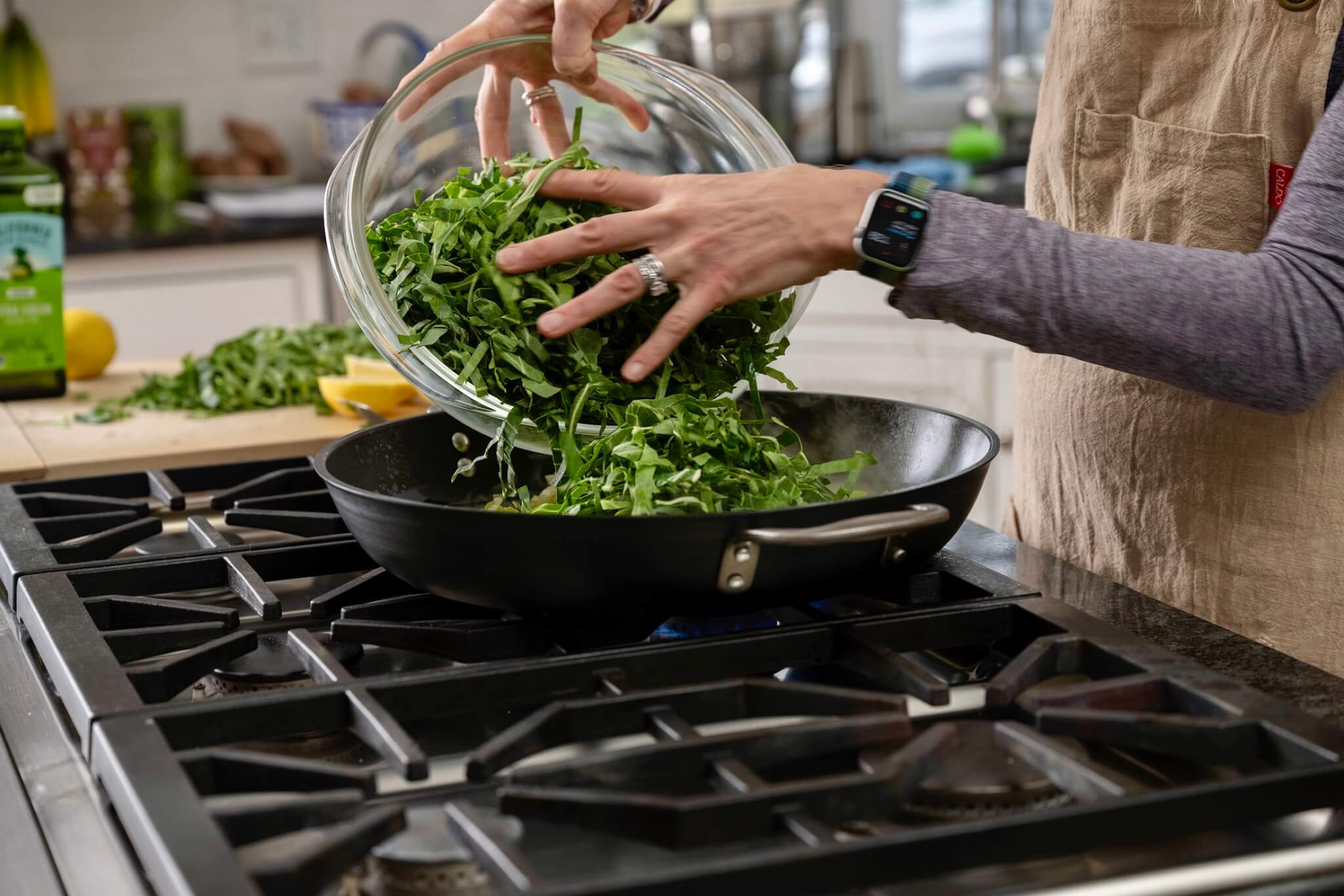 Collards cook quickly - and are delicious! - when prepared this way.