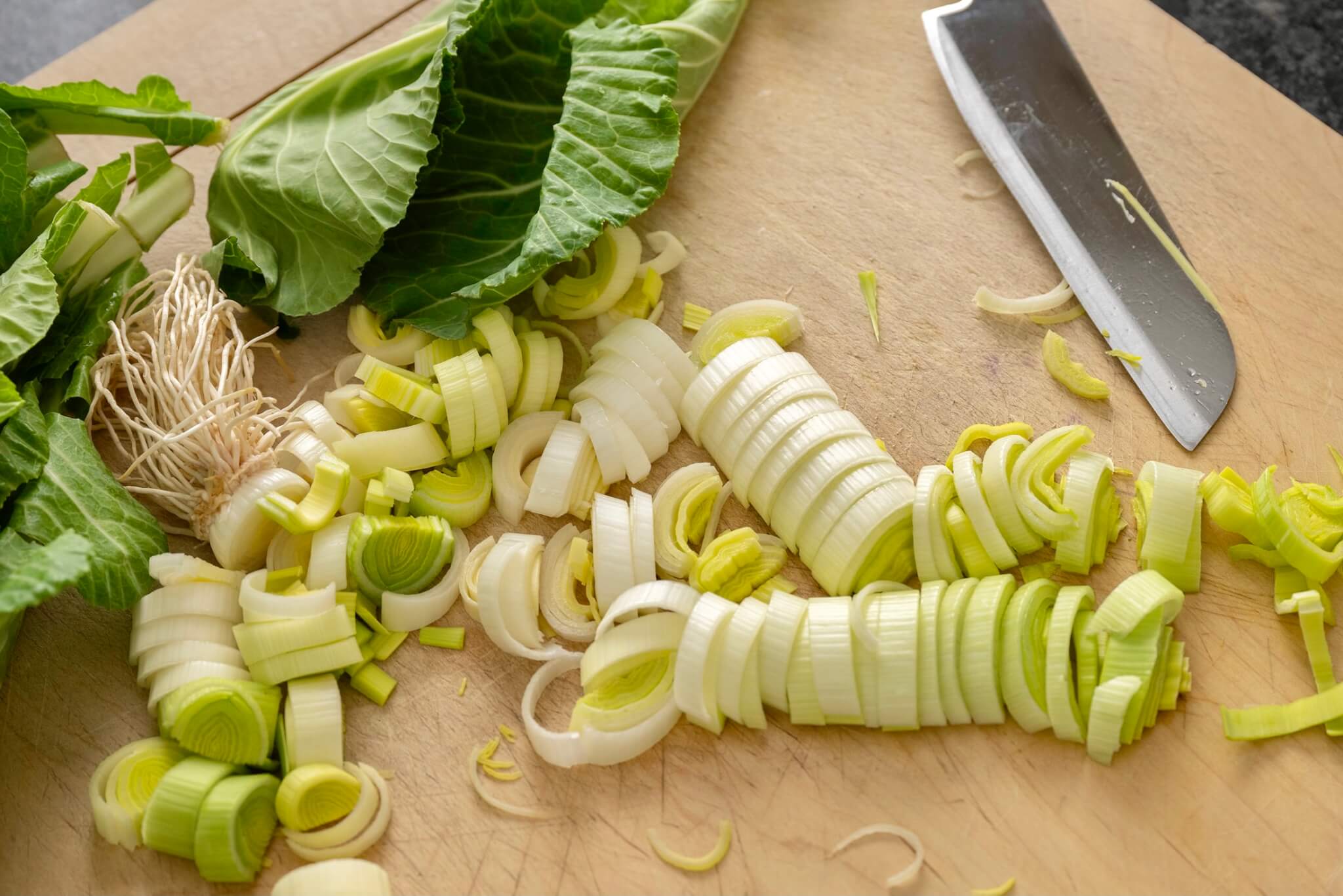 Leeks add lovely, mild onion flavor.