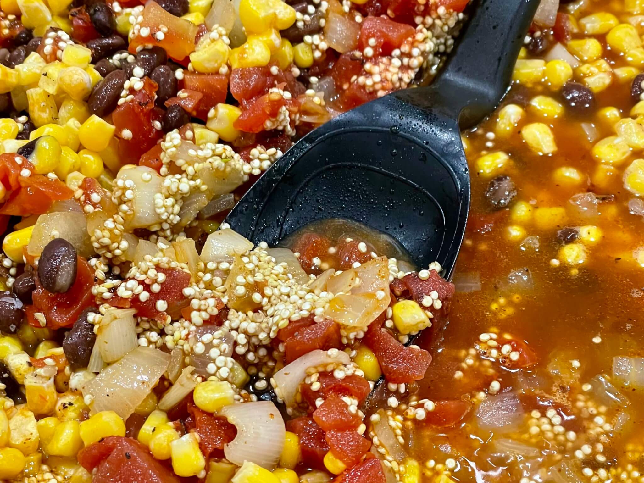 Pantry staples make this filling, flavorful, plant-based meal a weeknight win – and there's no need to pre-cook the quinoa!