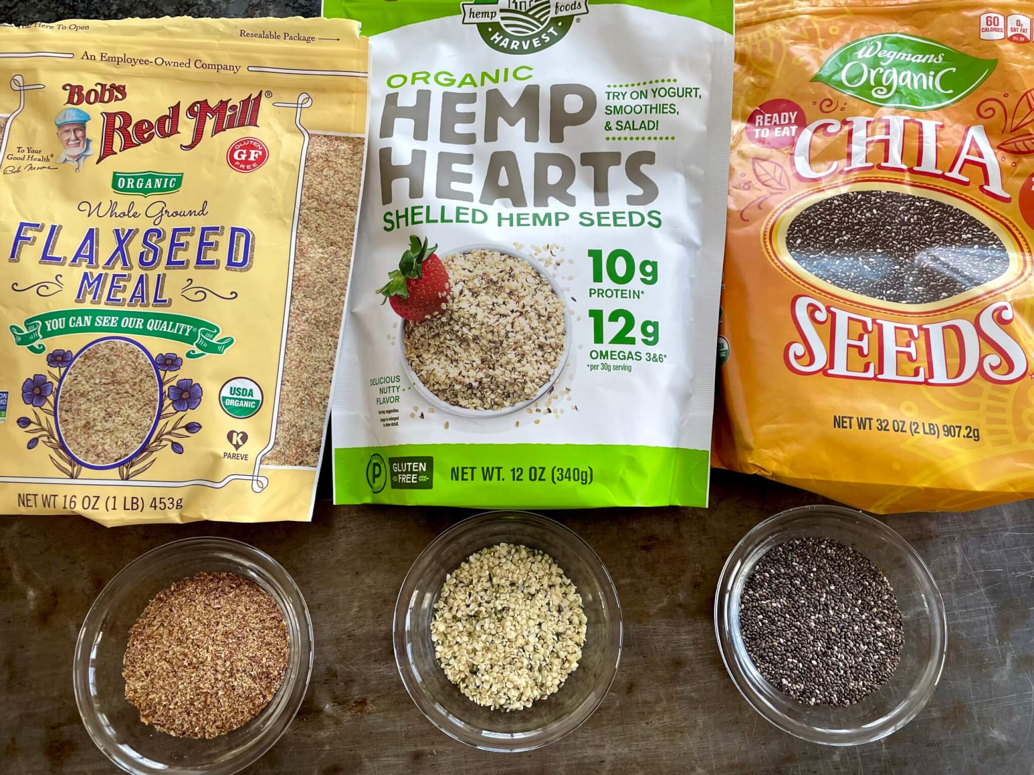 Hemp, flax, and chia seeds add fiber, fat, and protein to the DIY packets, and toppings like peanut butter, jelly, applesauce, and granola make them absolutely delicious!