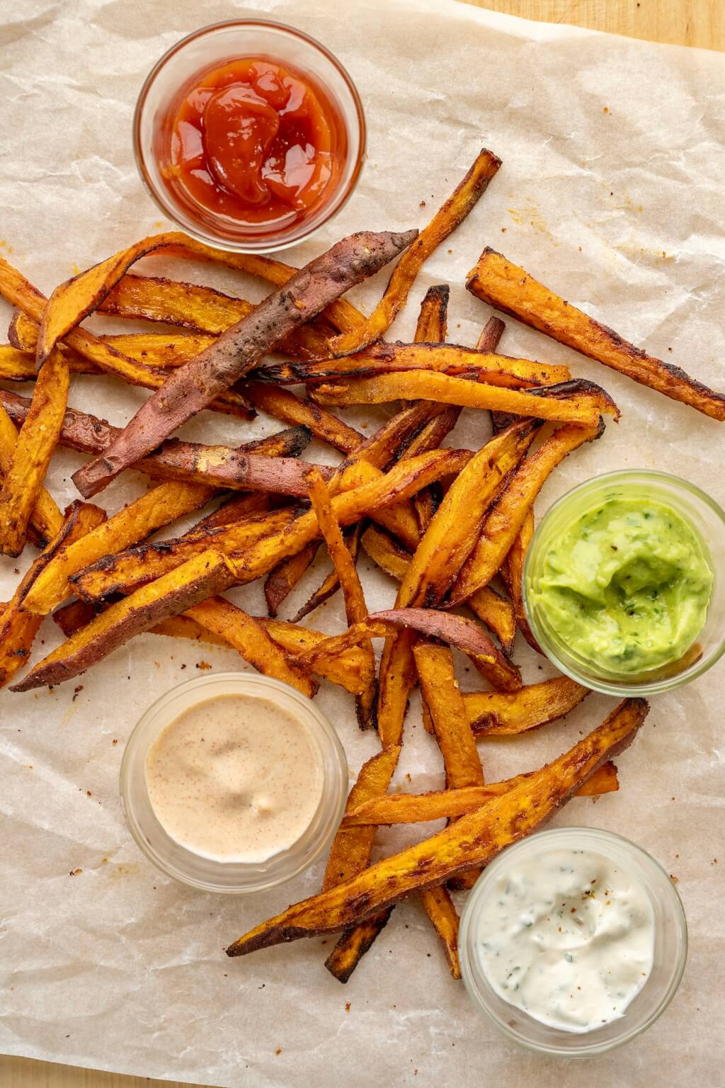 A few simple tips and 15 minutes is all you need to transform sweet potatoes into irresistible fries. A choice of dipping sauces takes them over the top!