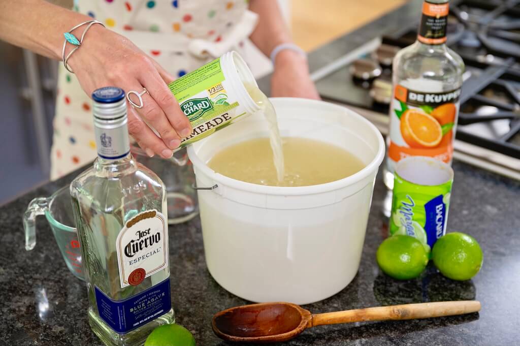 Slushy-like with spot-on margarita flavor, a big batch of this party favorite takes minutes to mix up and can be stored in the freezer until needed.