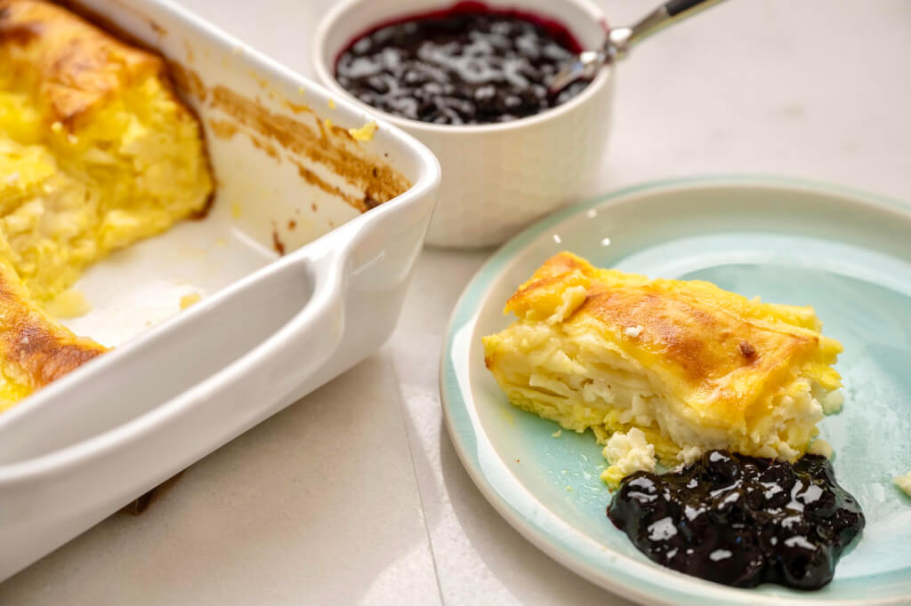 Truly the perfect brunch dish, this blintz casserole is eggy, cheesy, sweet, savory, creamy, and crispy. Perfect for Mother's Day!