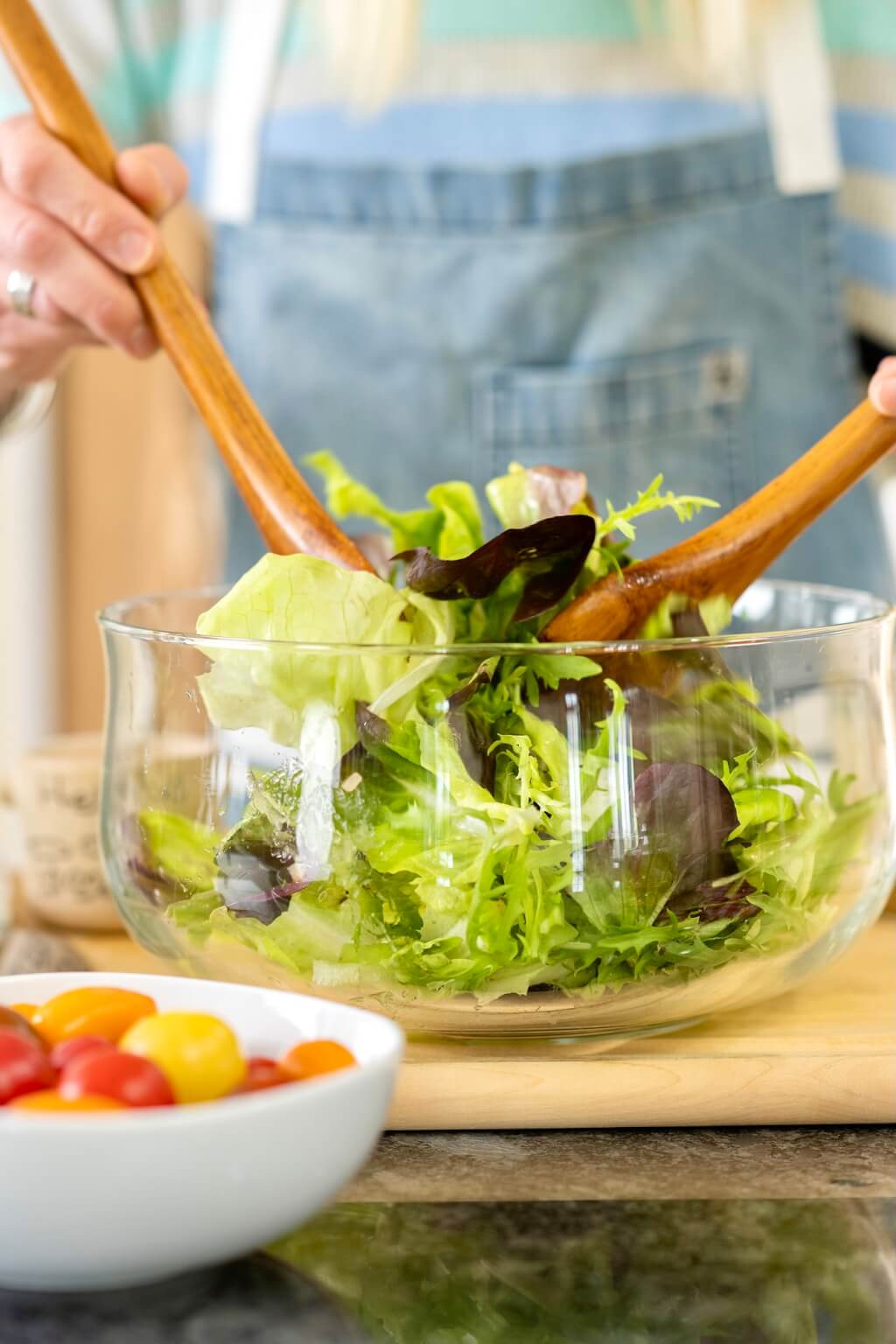 The shallot vinaigrette is the hallmark of this crisp salad, which is versatile enough to pair with nearly any meal and easy enough to enjoy every day!