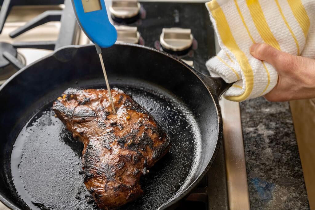A simple but well constructed marinade produces a steak that is BURSTING with flavor, whether grilled or cooked on the stovetop. The vibrant sauce is optional but endlessly versatile.