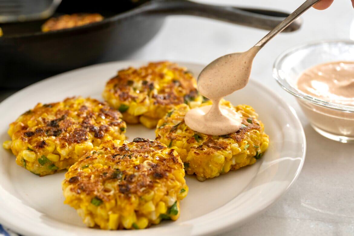 Corn Fritters with Smoked Paprika Aioli The Fountain Avenue Kitchen