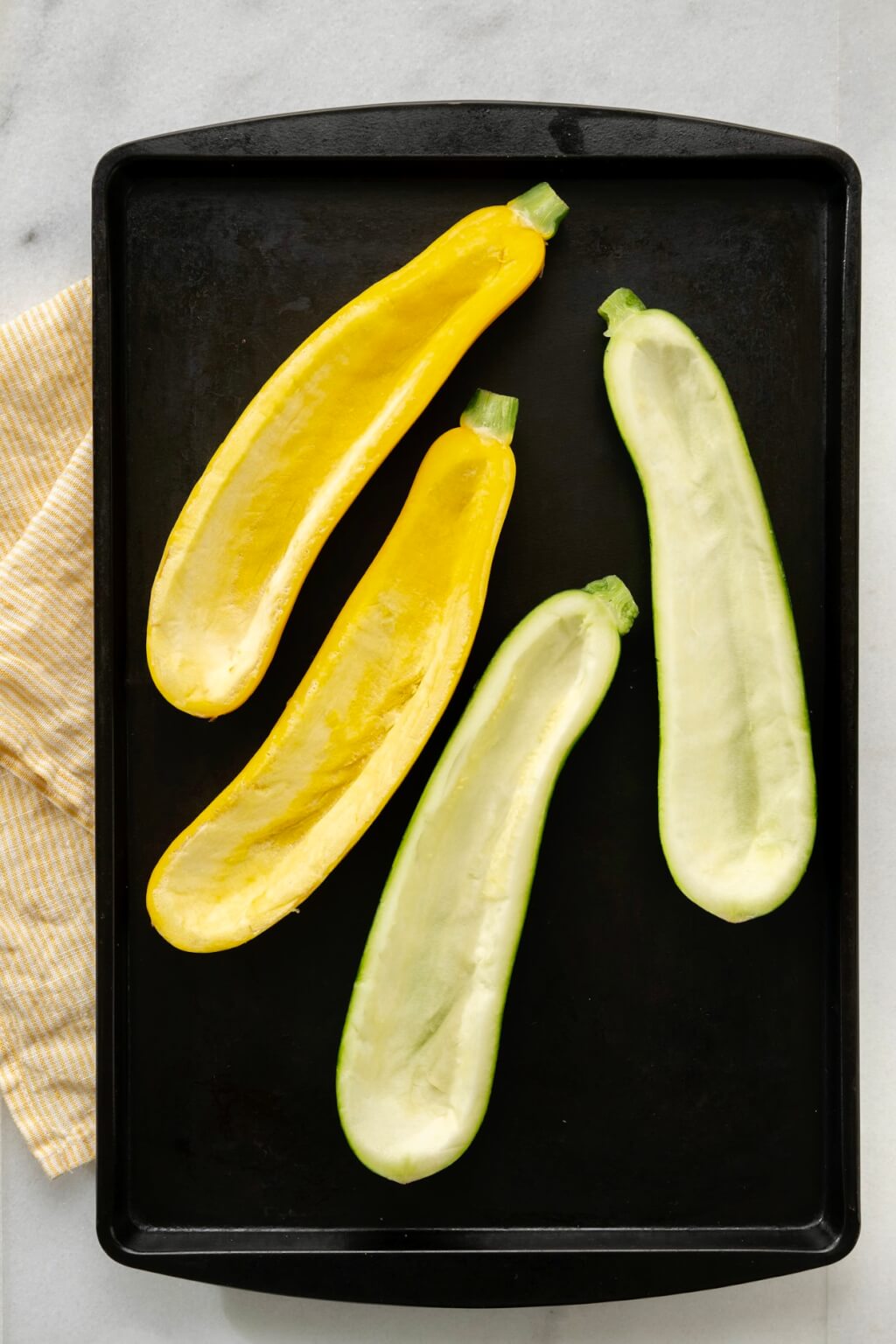 A favorite seasonal vegetable takes inspiration from a classic sandwich in this wholesome, all-in-one meal enjoyed by kids and adults alike. Easy to make with one zucchini or many.