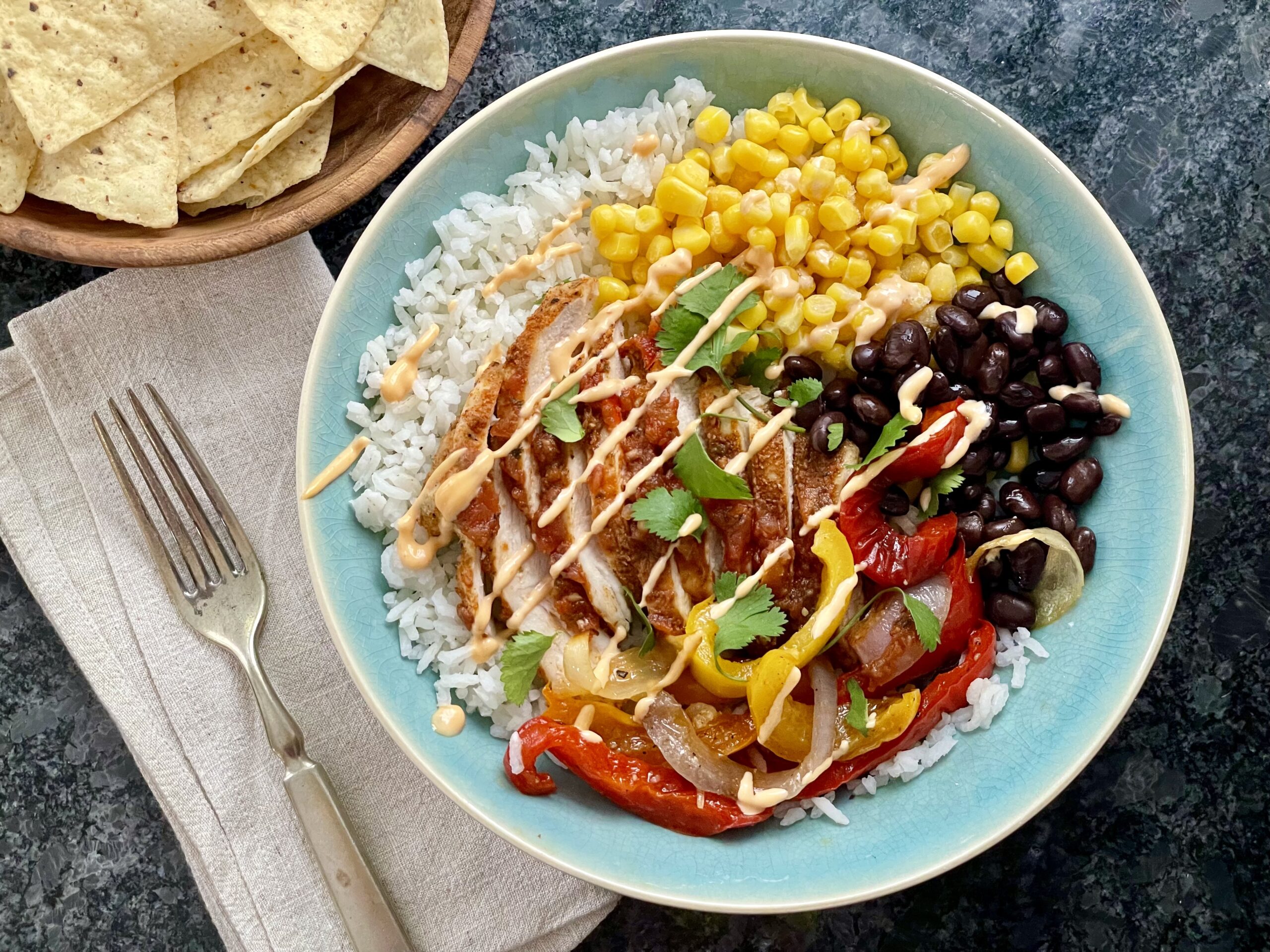 Sheet Pan Chicken Fajita Bowls Recipe - Fountain Avenue Kitchen